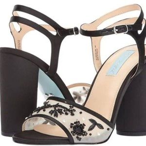Blue By Betsey Johnson Satin Block Wedding Heels